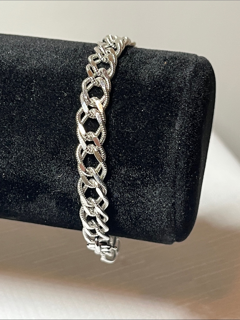 Vintage Silvertone chain-link bracelet. Could be used for charm bracelet.